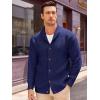 Runcati Mens Shawl Collar Cardigan Sweater Cable Knit Button Down Winter Chunky Sweaters with Pockets(Navy)