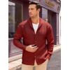Runcati Mens Shawl Collar Cardigan Sweater Cable Knit Button Down Winter Chunky Sweaters with Pockets(Wine Red)
