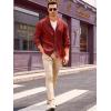 Runcati Mens Shawl Collar Cardigan Sweater Cable Knit Button Down Winter Chunky Sweaters with Pockets(Wine Red)