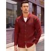 Runcati Mens Shawl Collar Cardigan Sweater Cable Knit Button Down Winter Chunky Sweaters with Pockets(Wine Red)