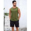 Runcati Mens Sleeveless Tank Tops Workout Cut Off Shirt Muscle Athletic Gym Summer Beach T Shirts(Army Green)