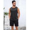 Runcati Mens Sleeveless Tank Tops Workout Cut Off Shirt Muscle Athletic Gym Summer Beach T Shirts(Black)