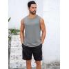 Runcati Mens Sleeveless Tank Tops Workout Cut Off Shirt Muscle Athletic Gym Summer Beach T Shirts(Gray)