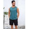Runcati Mens Sleeveless Tank Tops Workout Cut Off Shirt Muscle Athletic Gym Summer Beach T Shirts(Lake Blue)