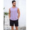 Runcati Mens Sleeveless Tank Tops Workout Cut Off Shirt Muscle Athletic Gym Summer Beach T Shirts(Purple)