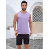 Runcati Mens Sleeveless Tank Tops Workout Cut Off Shirt Muscle Athletic Gym Summer Beach T Shirts(Purple)