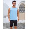 Runcati Mens Sleeveless Tank Tops Workout Cut Off Shirt Muscle Athletic Gym Summer Beach T Shirts(Sky Blue)