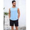 Runcati Mens Sleeveless Tank Tops Workout Cut Off Shirt Muscle Athletic Gym Summer Beach T Shirts(Sky Blue)