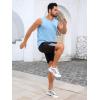 Runcati Mens Sleeveless Tank Tops Workout Cut Off Shirt Muscle Athletic Gym Summer Beach T Shirts(Sky Blue)