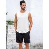 Runcati Mens Sleeveless Tank Tops Workout Cut Off Shirt Muscle Athletic Gym Summer Beach T Shirts(White)
