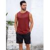 Runcati Mens Sleeveless Tank Tops Workout Cut Off Shirt Muscle Athletic Gym Summer Beach T Shirts(Wine Red)