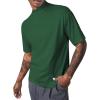 Mens Mock Turtleneck T Shirts Short Sleeve Cotton Basic Undershirt Relaxed Fit Lightweight Solid Pullover Tops(Army Green)