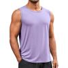 Runcati Mens Sleeveless Tank Tops Workout Cut Off Shirt Muscle Athletic Gym Summer Beach T Shirts(Purple)