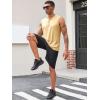 Runcati Mens Muscle Tank Tops Sleeveless Workout Gym Slim Fit Henley Shirt Casual Basic Summer Beach Tops(Black/Apricot)