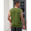 Runcati Mens Muscle Tank Tops Sleeveless Workout Gym Slim Fit Henley Shirt Casual Basic Summer Beach Tops(Black/Army Green)