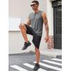Runcati Mens Muscle Tank Tops Sleeveless Workout Gym Slim Fit Henley Shirt Casual Basic Summer Beach Tops(Black/Grey)