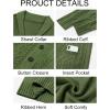Runcati Mens Shawl Collar Cardigan Sweater Casual Cable Knit Button Down Winter Chunky Ribbed Sweaters(Army Green)