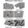 Runcati Mens Shawl Collar Cardigan Sweater Casual Cable Knit Button Down Winter Chunky Ribbed Sweaters(Gray)