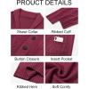 Runcati Mens Shawl Collar Cardigan Sweater Casual Cable Knit Button Down Winter Chunky Ribbed Sweaters(Wine Red)