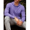 Runcati Mens Lightweight Hoodies Pullover Long Sleeve Casual Workout Athletic Shirt Hooded Sweatshirts(Violet)