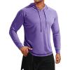 Runcati Mens Lightweight Hoodies Pullover Long Sleeve Casual Workout Athletic Shirt Hooded Sweatshirts(Violet)