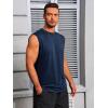 Runcati Mens Workout Tank Tops Sleeveless Muscle Cut Off Shirt Athletic Gym T Shirts(Navy)