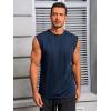Runcati Mens Workout Tank Tops Sleeveless Muscle Cut Off Shirt Athletic Gym T Shirts(Navy)