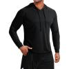 Runcati Mens Lightweight Hoodies Pullover Long Sleeve Casual Workout Athletic Shirt Hooded Sweatshirts(Black)