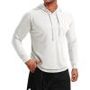 Runcati Mens Lightweight Hoodies Pullover Long Sleeve Casual Workout Athletic Shirt Hooded Sweatshirts(White)