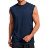 Runcati Mens Workout Tank Tops Sleeveless Muscle Cut Off Shirt Athletic Gym T Shirts(Navy)