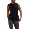 Mens Workout Cut Off Shirts Perfect Muscle Shirt Bodybuilding Tak Tops Sleeveless Gym T Shirts(Black)