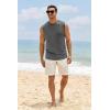 Mens Workout Cut Off Shirts Perfect Muscle Shirt Bodybuilding Tak Tops Sleeveless Gym T Shirts(Dark Grey)