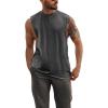 Mens Workout Cut Off Shirts Perfect Muscle Shirt Bodybuilding Tak Tops Sleeveless Gym T Shirts(Dark Grey)