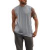 Mens Workout Cut Off Shirts Perfect Muscle Shirt Bodybuilding Tak Tops Sleeveless Gym T Shirts(Grey)
