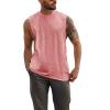 Mens Workout Cut Off Shirts Perfect Muscle Shirt Bodybuilding Tak Tops Sleeveless Gym T Shirts(Pink)