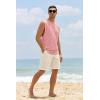 Mens Workout Cut Off Shirts Perfect Muscle Shirt Bodybuilding Tak Tops Sleeveless Gym T Shirts(Pink)