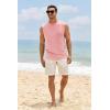 Mens Workout Cut Off Shirts Perfect Muscle Shirt Bodybuilding Tak Tops Sleeveless Gym T Shirts(Pink)
