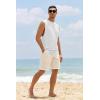 Mens Workout Cut Off Shirts Perfect Muscle Shirt Bodybuilding Tak Tops Sleeveless Gym T Shirts(White)
