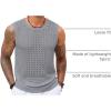Runcati Mens Knit Sleeveless Tank Tops Casual Hollow Out T Shirts Beach Summer See Through Tops(Grey)