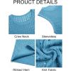 Runcati Mens Knit Sleeveless Tank Tops Casual Hollow Out T Shirts Beach Summer See Through Tops(Sky Blue)