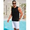 Runcati Mens Knitted Tank Tops Casual Sleeveless Hollow Out Crochet T-Shirts Muscle Summer Beach Hippie Shirts(Black)
