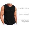 Runcati Mens Knitted Tank Tops Casual Sleeveless Hollow Out Crochet T-Shirts Muscle Summer Beach Hippie Shirts(Black)