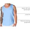 Runcati Men’s Sleeveless Tank Tops Crewneck Workout Gym Cotton Muscle Pocket T Shirt(Light Blue)