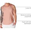 Runcati Men’s Sleeveless Tank Tops Crewneck Workout Gym Cotton Muscle Pocket T Shirt(Pink)