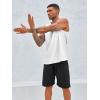Runcati Men’s Sleeveless Tank Tops Crewneck Workout Gym Cotton Muscle Pocket T Shirt(White)