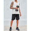 Runcati Men’s Sleeveless Tank Tops Crewneck Workout Gym Cotton Muscle Pocket T Shirt(White)