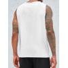 Runcati Men’s Sleeveless Tank Tops Crewneck Workout Gym Cotton Muscle Pocket T Shirt(White)