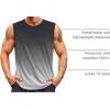 Runcati Mens Sleeveless Tank Tops Workout Muscle Gym T Shirts Crew Neck Gradient Tee Tops(Black)