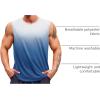 Runcati Mens Sleeveless Tank Tops Workout Muscle Gym T Shirts Crew Neck Gradient Tee Tops(Light Blue)
