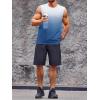 Runcati Mens Sleeveless Tank Tops Workout Muscle Gym T Shirts Crew Neck Gradient Tee Tops(Light Blue)
